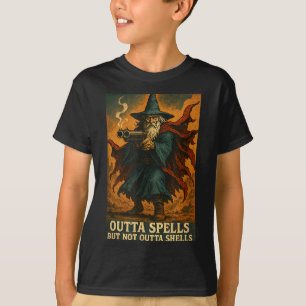 Camiseta Fuera hechizos pero no fuera conchas Fantasía Mago