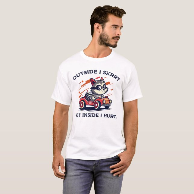 Camiseta Fuera yo soy flor pero dentro me duele, Raccoon es (Anverso completo)