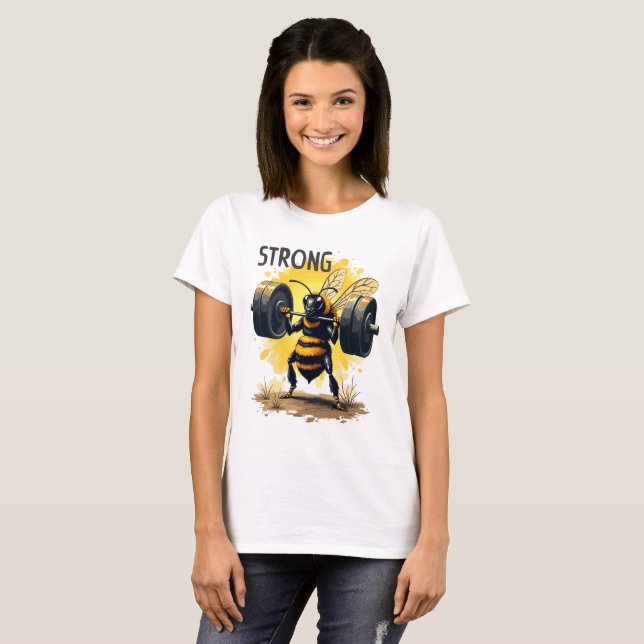Camiseta fuerte Bee divertido (Anverso completo)