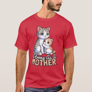Camiseta Fuerte como amiga madre de gatos