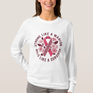 Camiseta Fuerte Como Un Guerrero Leopardo Cinta Rosa Floral
