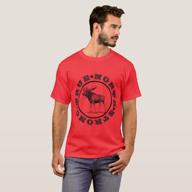 Camiseta fuerte de los alces del norte verdadero (Anverso completo)