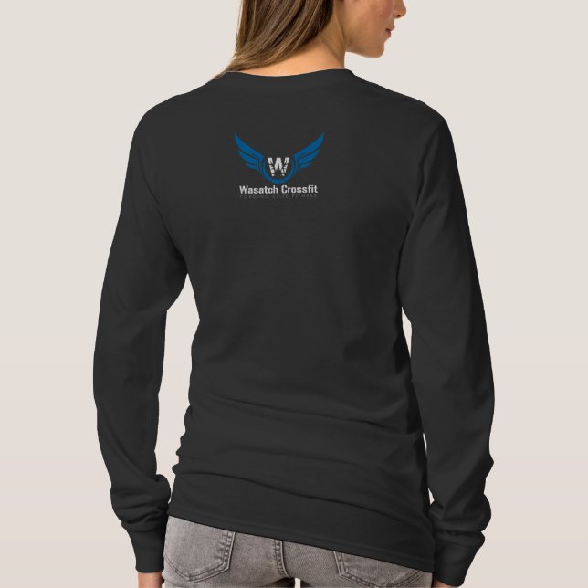 Camiseta Fuerte es la manga larga negra hermosa (Reverso)