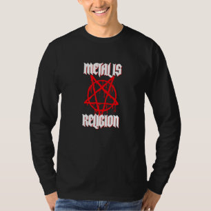 Camiseta Fuerte Gótico pentagram Metalizado Metalizado de m