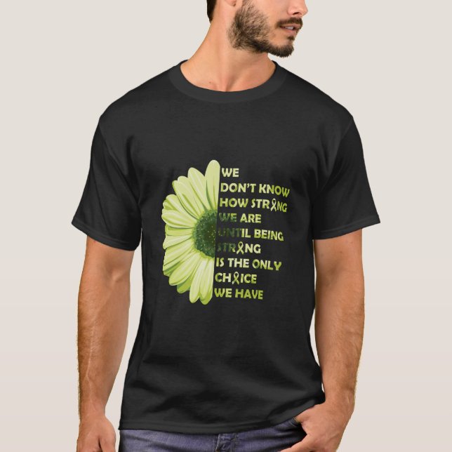 Camiseta Fuerte Linfoma Verde Flower No Hodgkin Awa (Anverso)