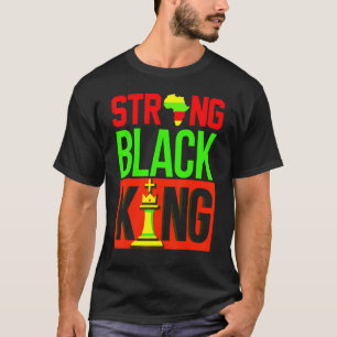Camiseta Fuerte Melanin Negro Rey Ajedrez Padre Chico Rey A