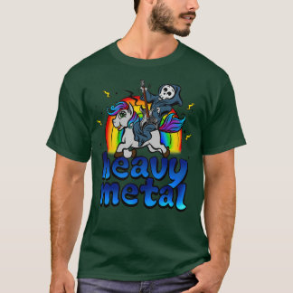 Camiseta Fuerte música Metalizado Unicornio Pony Pony Rainb