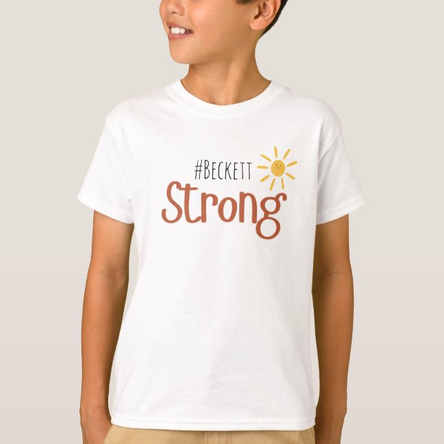 Camiseta fuerte #name child cancer T-Shirt (Anverso)