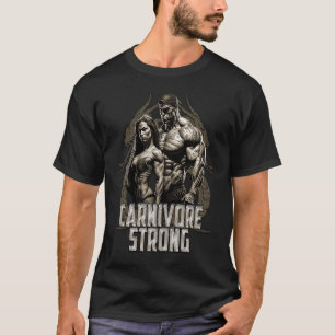 Camiseta Fuerte pareja de carnívoros en el gimnasio