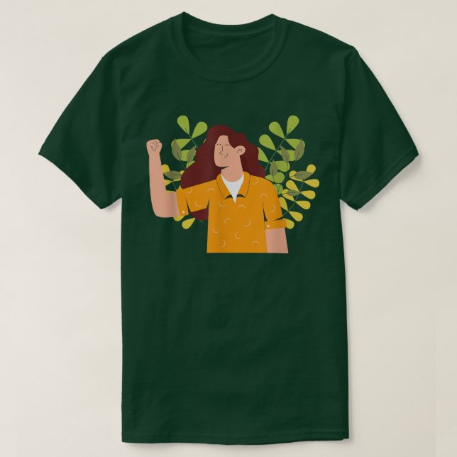 Camiseta Fuerte poder Chica Feminismo 5601  (Diseño del anverso)
