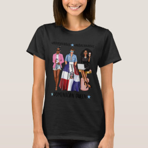 Camiseta Fuerte Reina Dominicana De Dominica Latina Negra