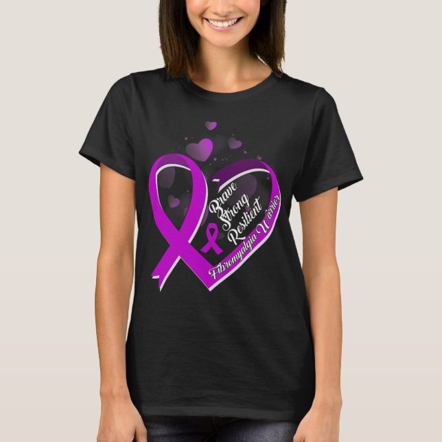 Camiseta Fuerte resistencia Fibromialgia Conciencia Guerrer (Anverso)