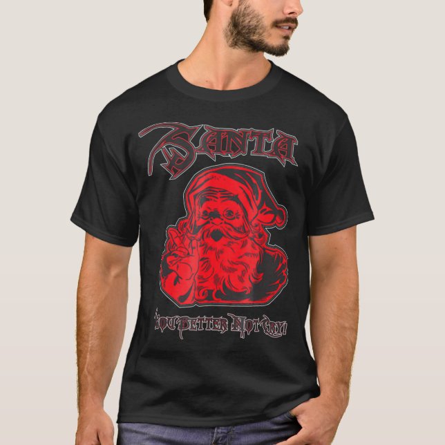 Camiseta Fuerte rollo de rock de los Navidades Metalizado d (Anverso)