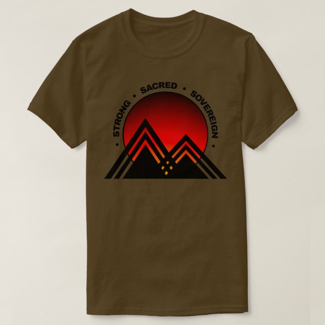 Camiseta Fuerte sagrado diseño de sol indígena soberano (Diseño del anverso)