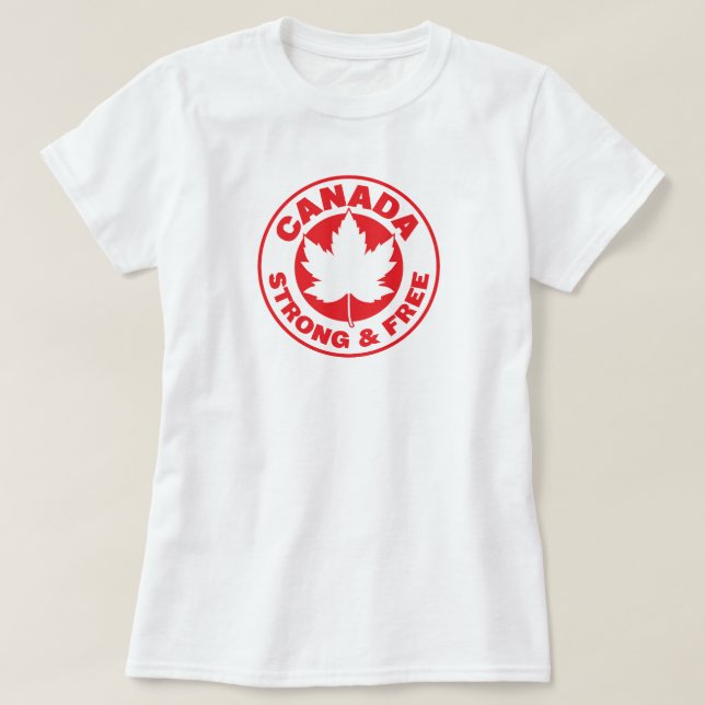 Camiseta fuerte y libre de Canadá (Diseño del anverso)