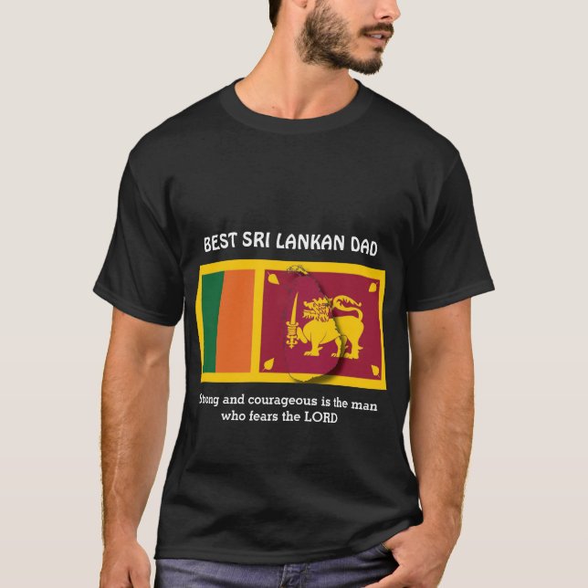 Camiseta Fuerte y valiente | Personalizado | SRI LANKAN DAD (Anverso)
