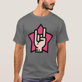 Camiseta Fuertes cuernos Metalizado en estrella rosa