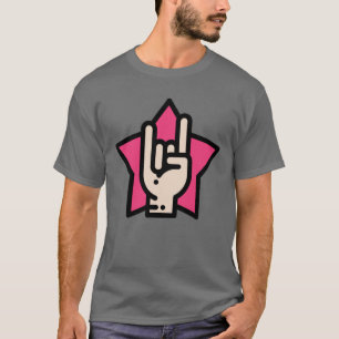 Camiseta Fuertes cuernos Metalizado en estrella rosa