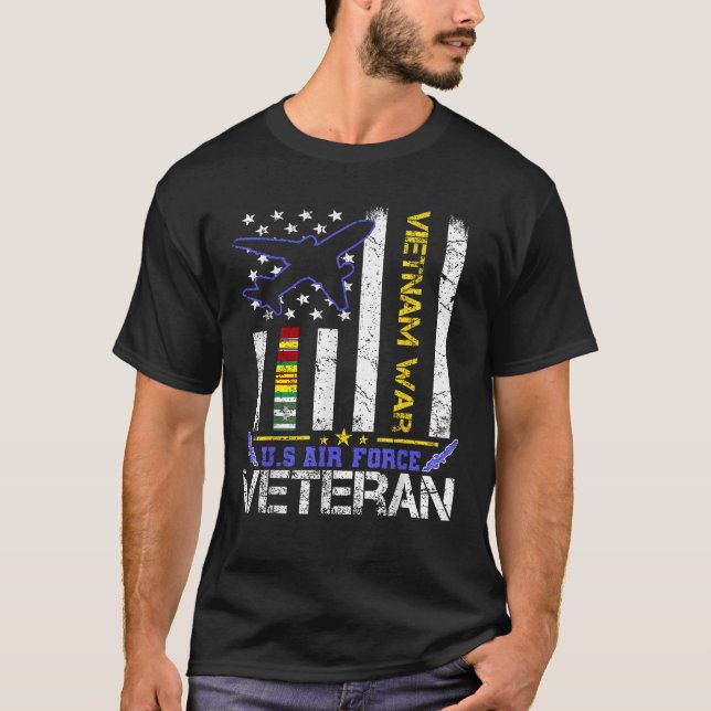 Camiseta Fuerza Aérea de Estados Unidos Vietnam Veterano Mi (Anverso)