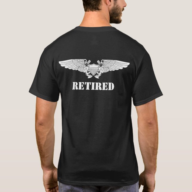 Camiseta Fuerza aérea jubilada militares de la marina de (Reverso)