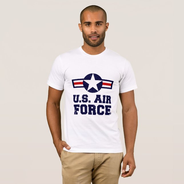 Camiseta Fuerza Aérea Militar de Camisas Masculinas (Anverso completo)