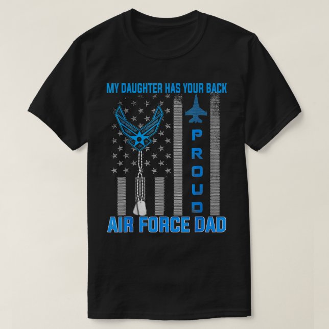 Camiseta Fuerza Aérea Papá Mi Hija Tiene La Bandera De Esta (Diseño del anverso)
