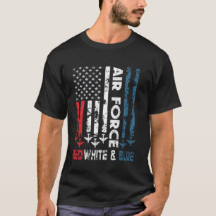 Camiseta Fuerza Aérea Rojo Blanco y Azul 4 de Julio Vintage