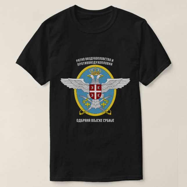 Camiseta Fuerza Aérea Serbia Bandera Fuerzas Armadas Mi (Diseño del anverso)