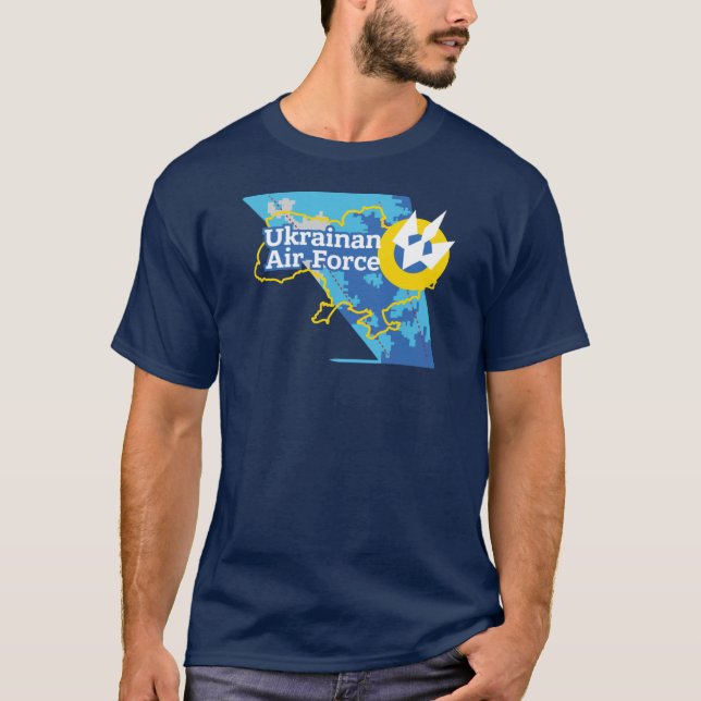 Camiseta Fuerza Aérea Ucraniana en píxel camo su-27 T-Shirt (Anverso)