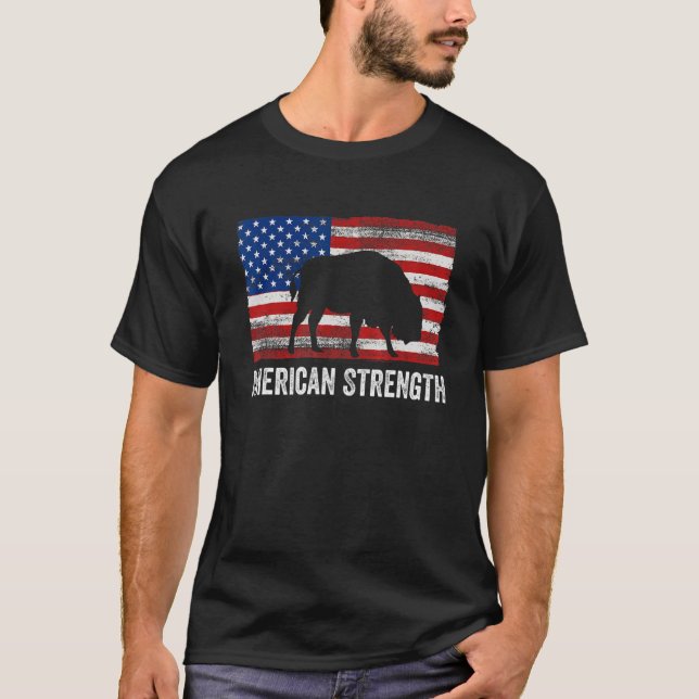 Camiseta Fuerza Americana Búfalo Vintage (Anverso)