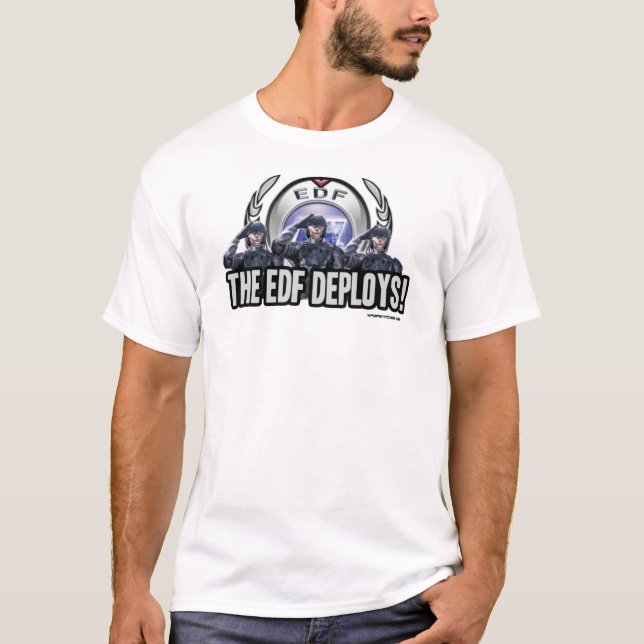 Camiseta ¡Fuerza de Defensa de la Tierra que despliega el F (Anverso)