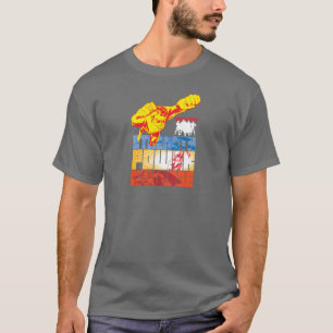 Camiseta Fuerza de la Liga de la Justicia. Poder. Valor. Ca