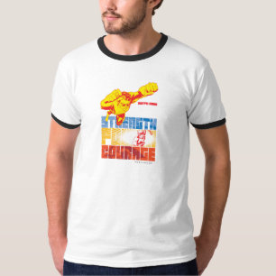 Camiseta Fuerza de la Liga de la Justicia. Poder. Valor. Ca