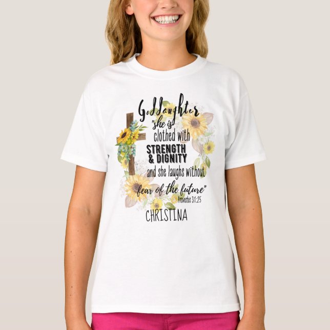 Camiseta Fuerza de la ropa Dignidad Adolescente GODDAUGHTER (Anverso)