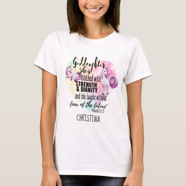 Camiseta Fuerza de la ropa Dignidad Adolescente GODDAUGHTER (Anverso)