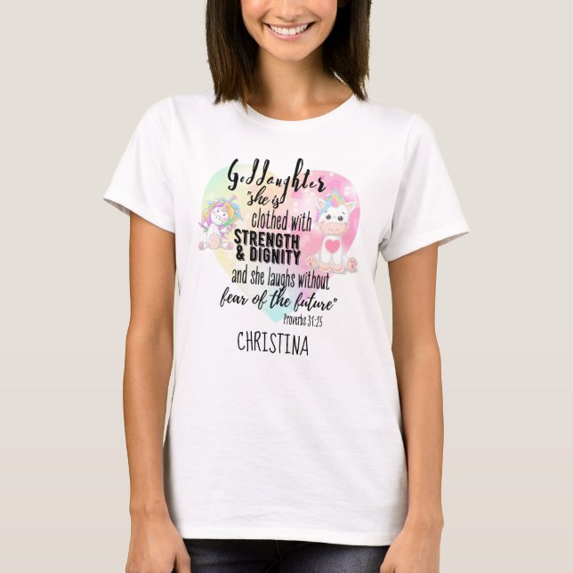 Camiseta Fuerza de la ropa Dignidad Adolescente GODDAUGHTER (Anverso)