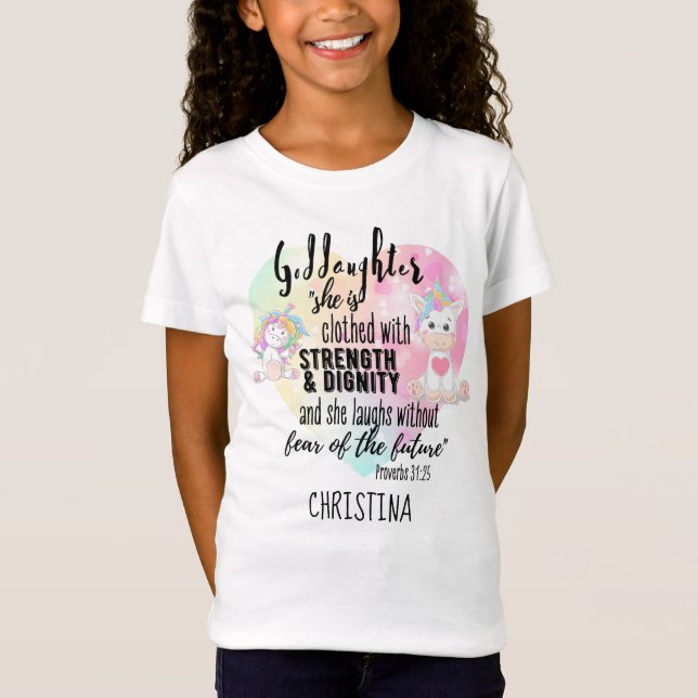 Camiseta Fuerza de la ropa Dignidad Adolescente GODDAUGHTER (Anverso)
