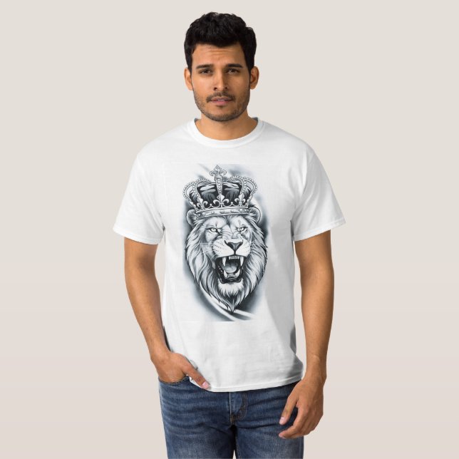 Camiseta Fuerza del León Rey Gráfico (Anverso completo)