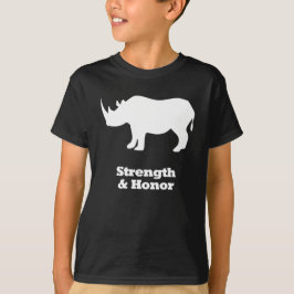 Camiseta Fuerza Del Rinoceronte Y Blanco Honor