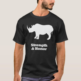 Camiseta Fuerza Del Rinoceronte Y Blanco Honor