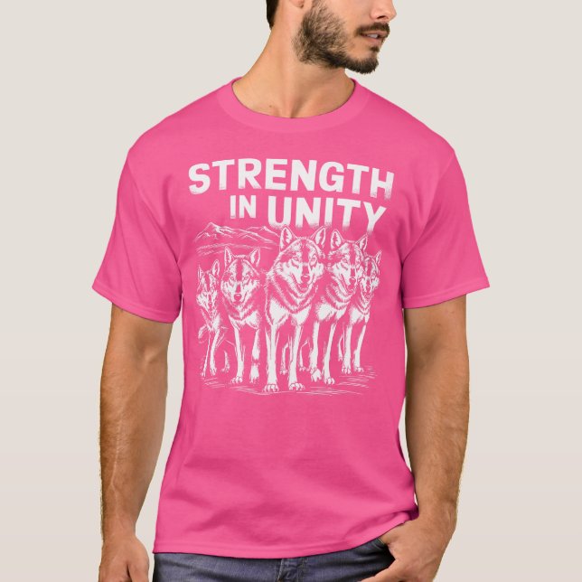 Camiseta Fuerza En El Bono De Unidad De Los Lobos Del Paque (Anverso)