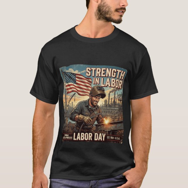 Camiseta Fuerza en el Trabajo - Tributo al Trabajador Ameri (Anverso)