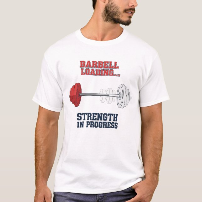 Camiseta Fuerza en Progreso | Carga de Barra de Fitness (Anverso)