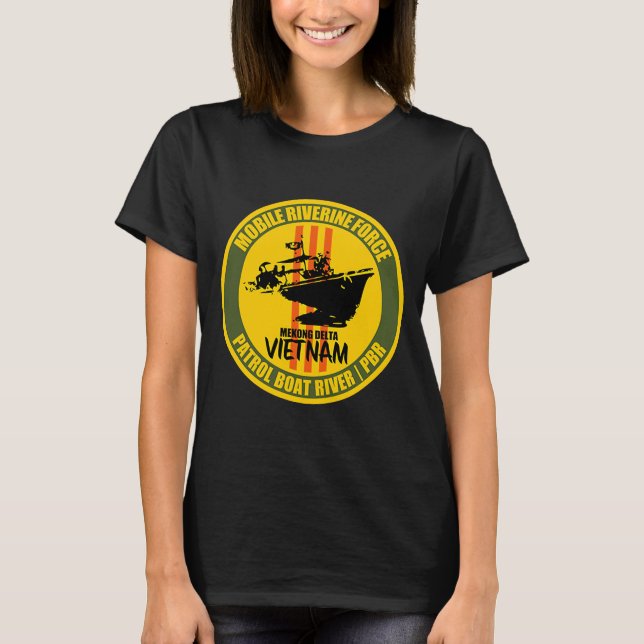Camiseta Fuerza fluvial móvil Mekong Delta Vietnam Veterano (Anverso)
