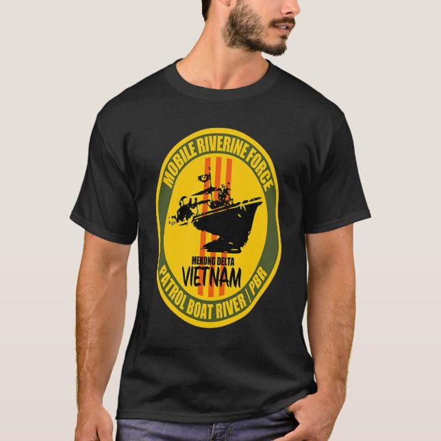 Camiseta Fuerza fluvial móvil Mekong Delta Vietnam Veterano (Anverso)