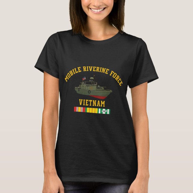 Camiseta Fuerza fluvial móvil Veterano de Vietnam (Anverso)