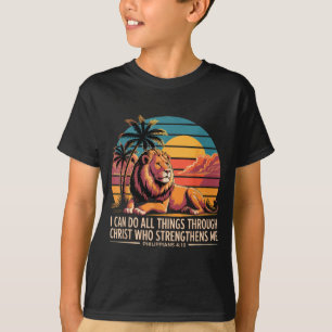 Camiseta Fuerza religiosa cristiana Filipenses 4_13 León