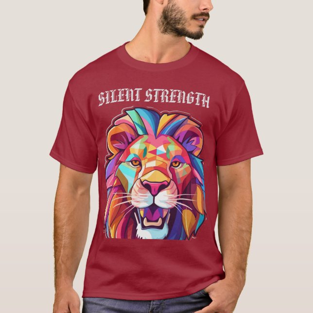 Camiseta Fuerza silenciosa - Tee de león mínimo (Anverso)