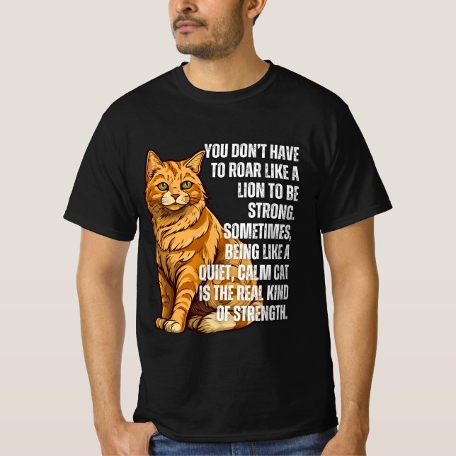 Camiseta Fuerza silenciosa - Tee motivacional para gatos ca (Anverso)