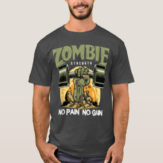 Camiseta Fuerza Zombie Sin Dolor Diversión Trabajar Diseño 